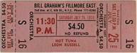 1970-07-25 Late Show Ticket