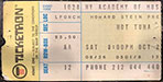 1972-10-28 early Show Ticket