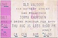 1978-08-31 Early Ticket