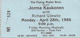 1986-04-28 Late Show Ticket