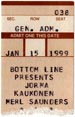 1999-01-15 Ticket Early Show