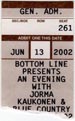 2002-06-13 Ticket Early Show