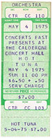 1975-05-04 Late Show Ticket