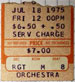 1975-07-18 Late Show Ticket