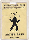 1976-08-21 Crew Backstage Pass
