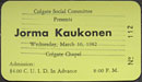 1982-03-10 Early Show Ticket